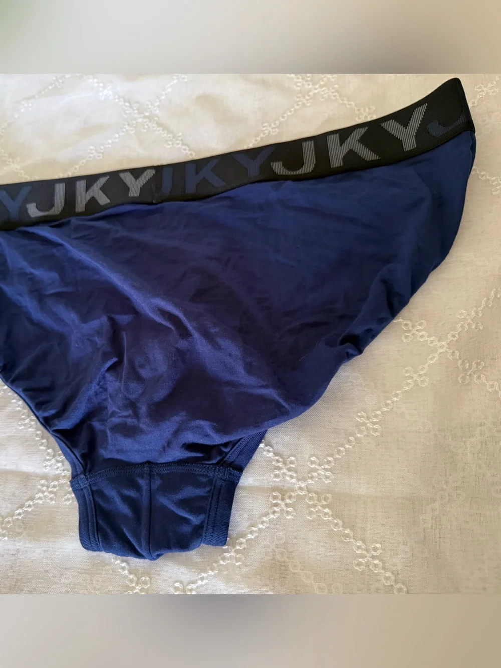 KYKY Navy Bikini Brief with Logo Elastic Waistband